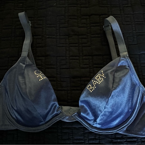 Victoria’s Secret Rhinestoned Personalized Set of Two Bras- Blue & White -SZ 32B - Picture 6 of 15